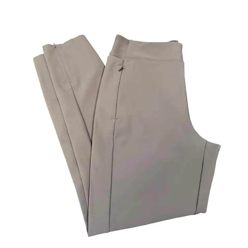 ATHLETA | Stellar Tight Legging Zip Ankle Skinny Pants Taupe Size 10 - Picture 6 of 9